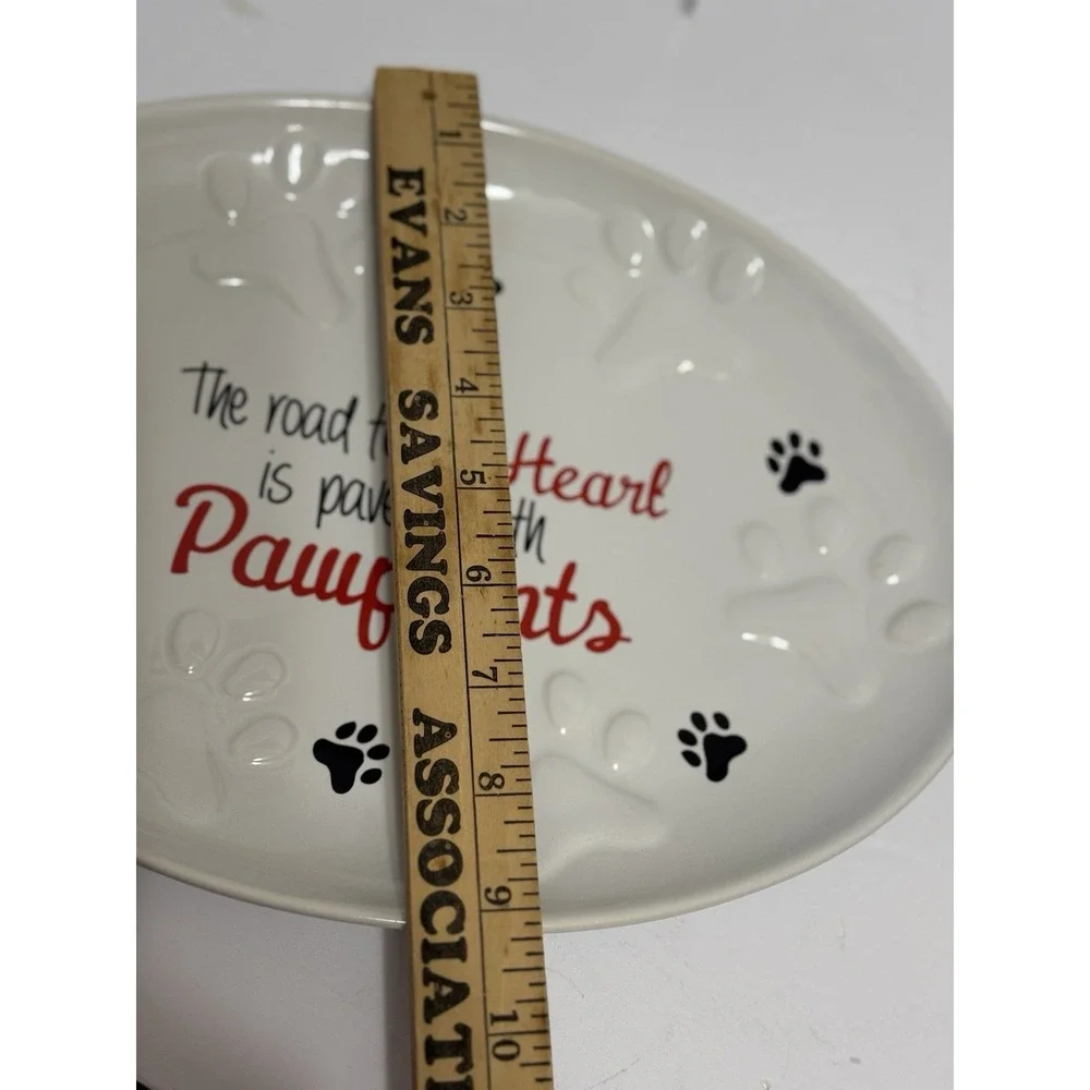 Pawprints Dog Lover Platter Road‎ to My Heart Paved W Pawprints Pet Parent GIFT